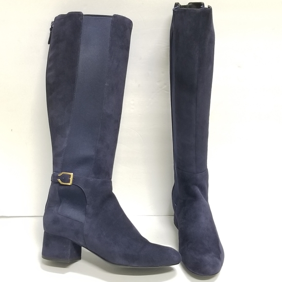 Cole Haan Grandos Avani Stretch Boot Marine Blue Suede - Picture 8 of 16